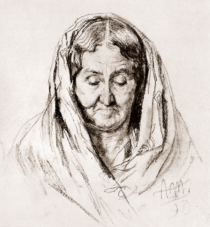  Adolpyh Von Menzel —— 戴头巾的老妪